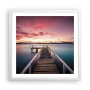 Poster in cornice bianca - La fiamma mite della sera - 50x50 cm