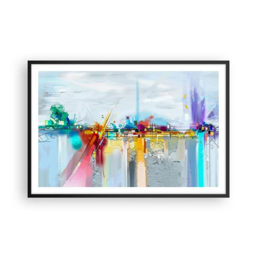 Poster in cornice nera - Il ponte della gioia sul fiume della vita - 91x61 cm