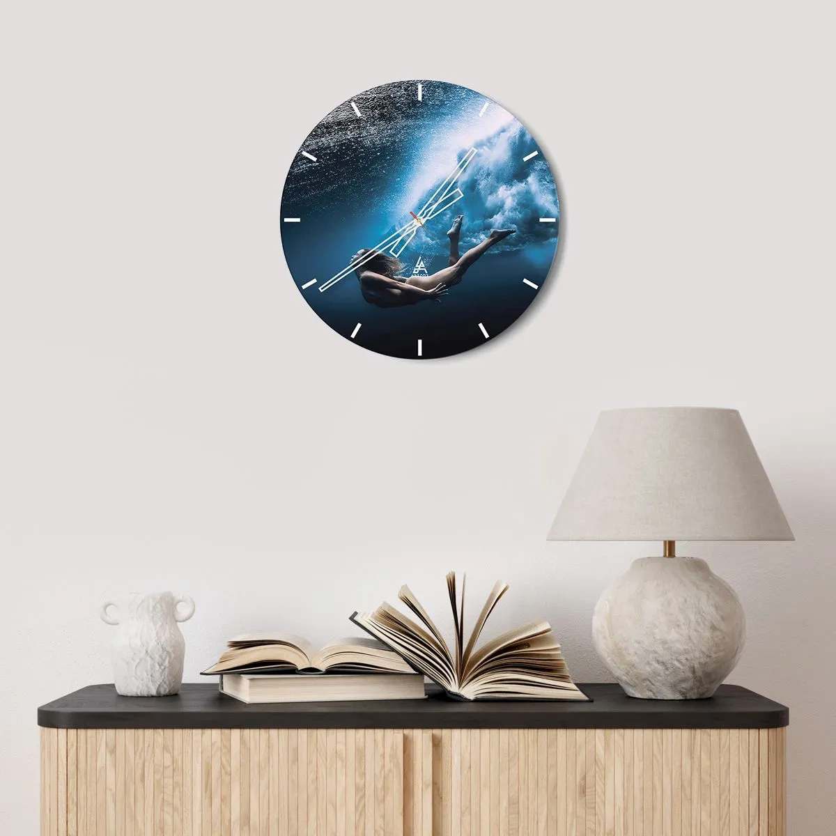 Orologio da parete - Orologio in Vetro - Moderna sirena - 40x40 cm
