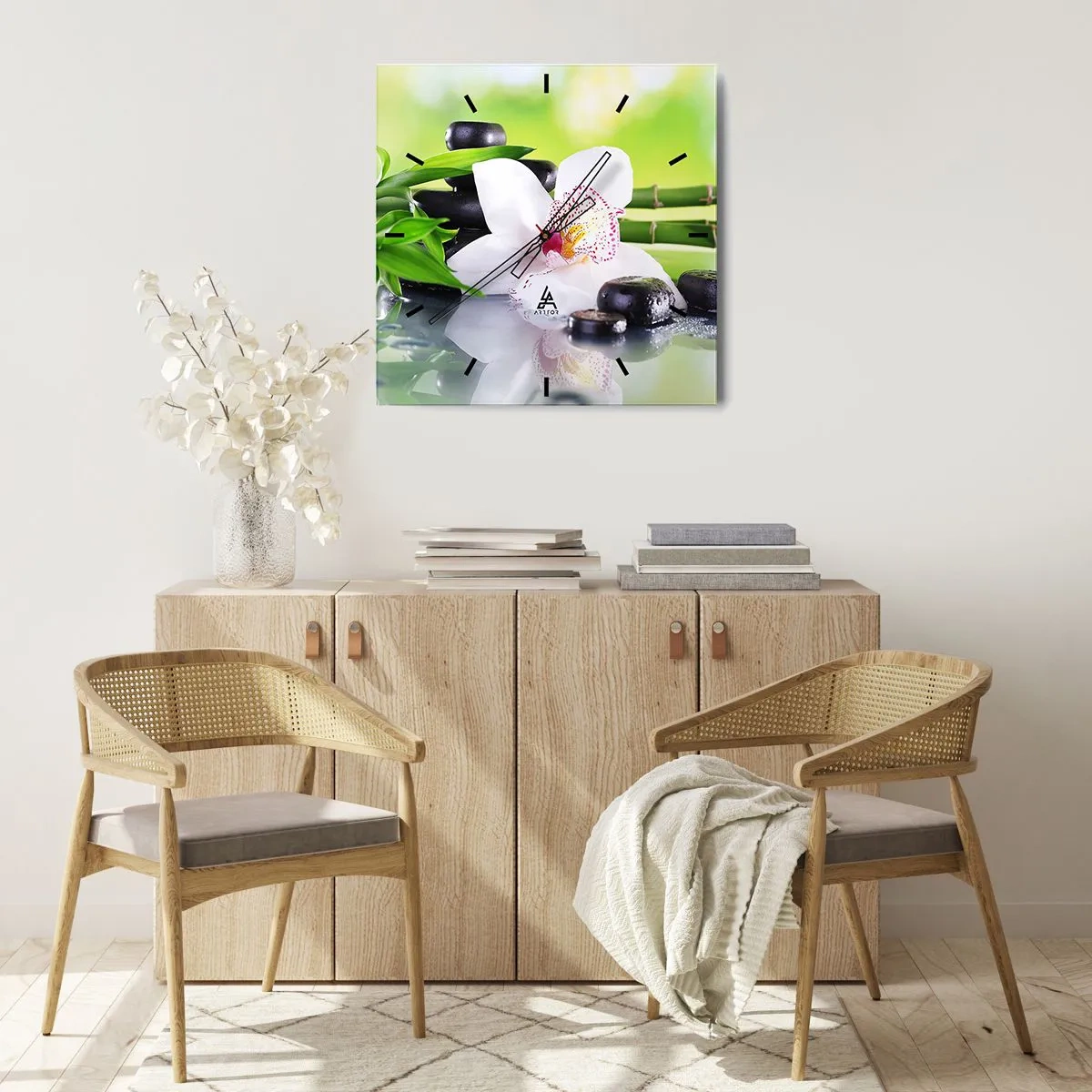 Orologio da parete - Orologio in Vetro - Freschezza rinfrescante - 40x40 cm