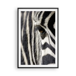 Poster in cornice nera - Ritratto a strisce - 61x91 cm