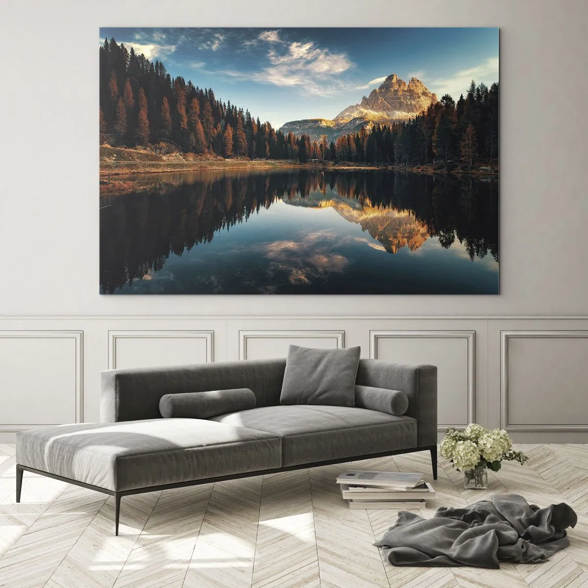 Quadro su vetro - Doppio paesaggio - 120x80cm - Paesaggio doppio - Decorazione murale moderna per soggiorno e camera da letto ARTTOR