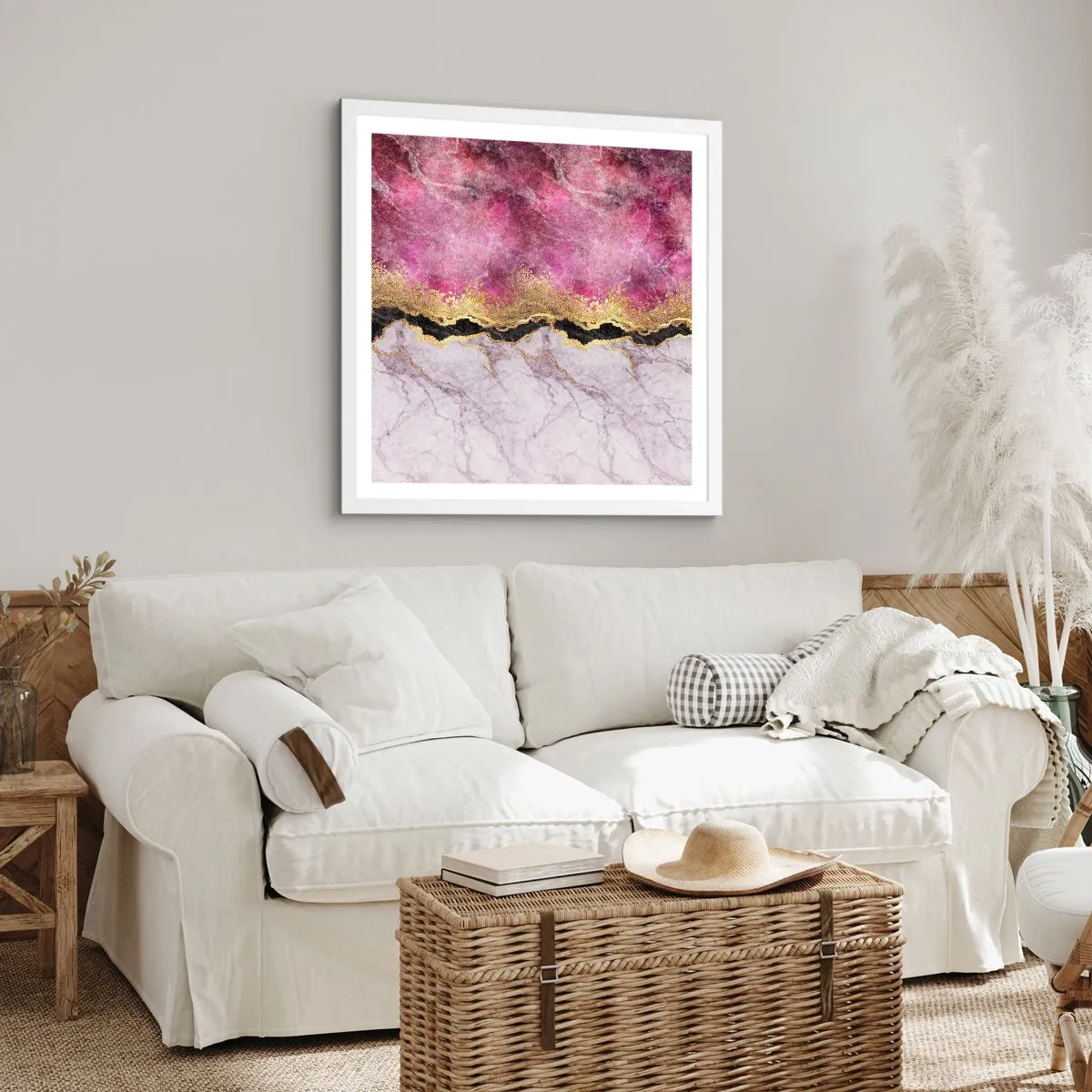 Poster in cornice bianca - Sul confine - 50x50 cm