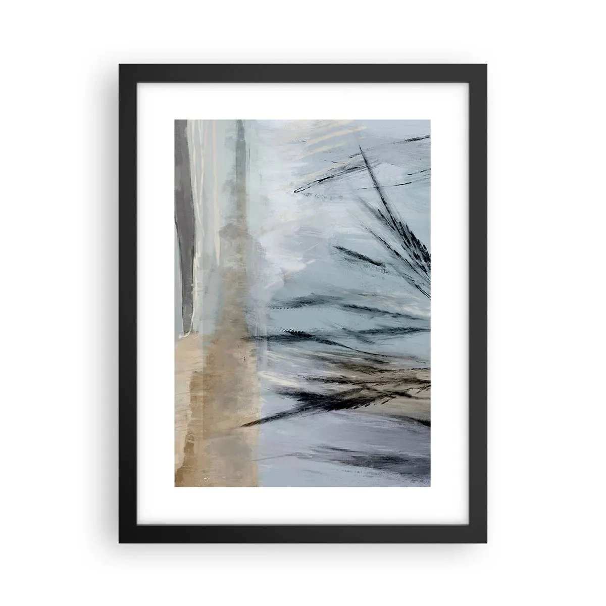 Poster in cornice nera - Campi d'inverno - 30x40 cm