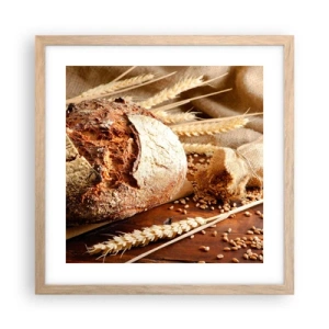 Poster in cornice rovere chiaro - Appetitoso, profumato, croccante - 40x40 cm