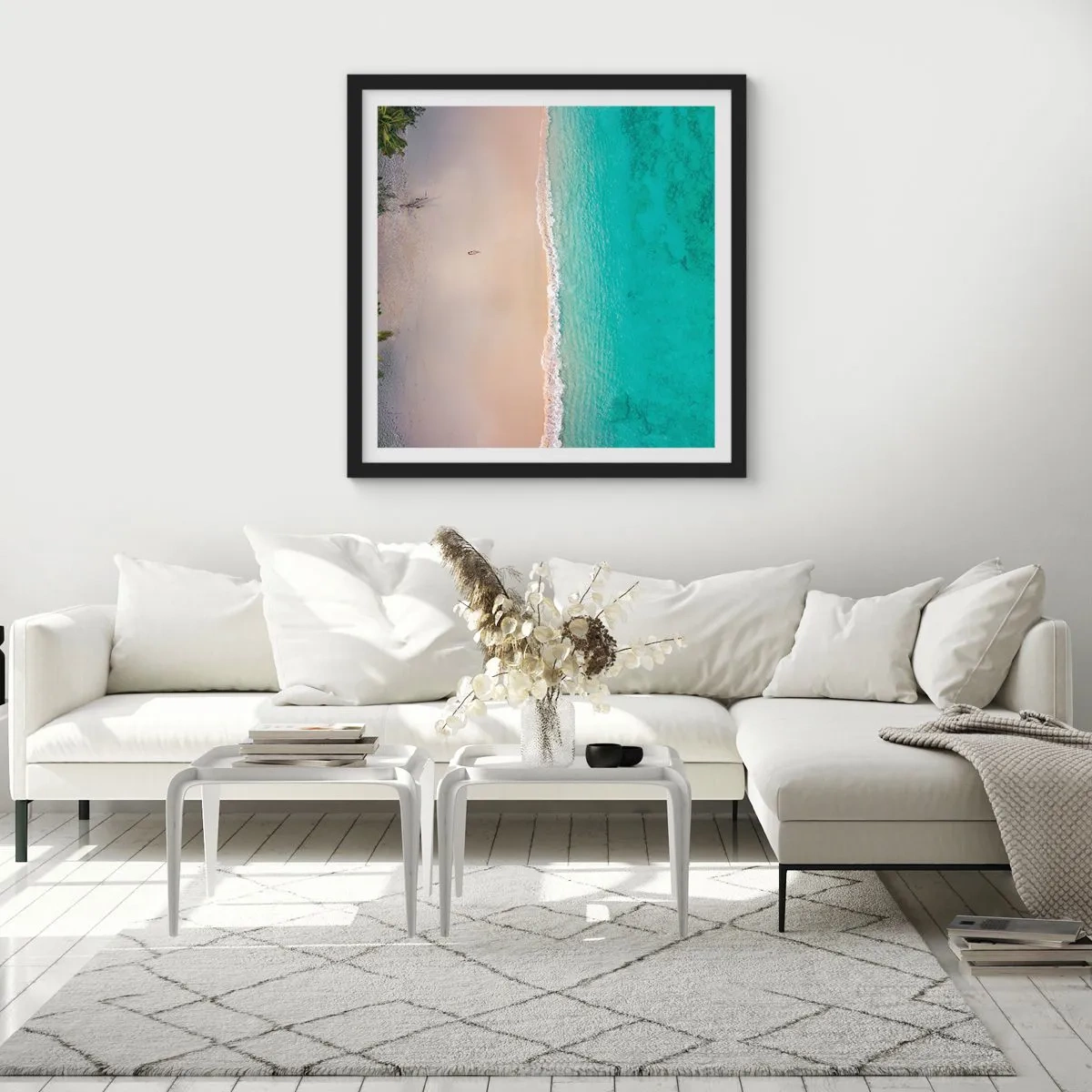 Poster in cornice nera - Spiaggia del paradiso - 60x60 cm