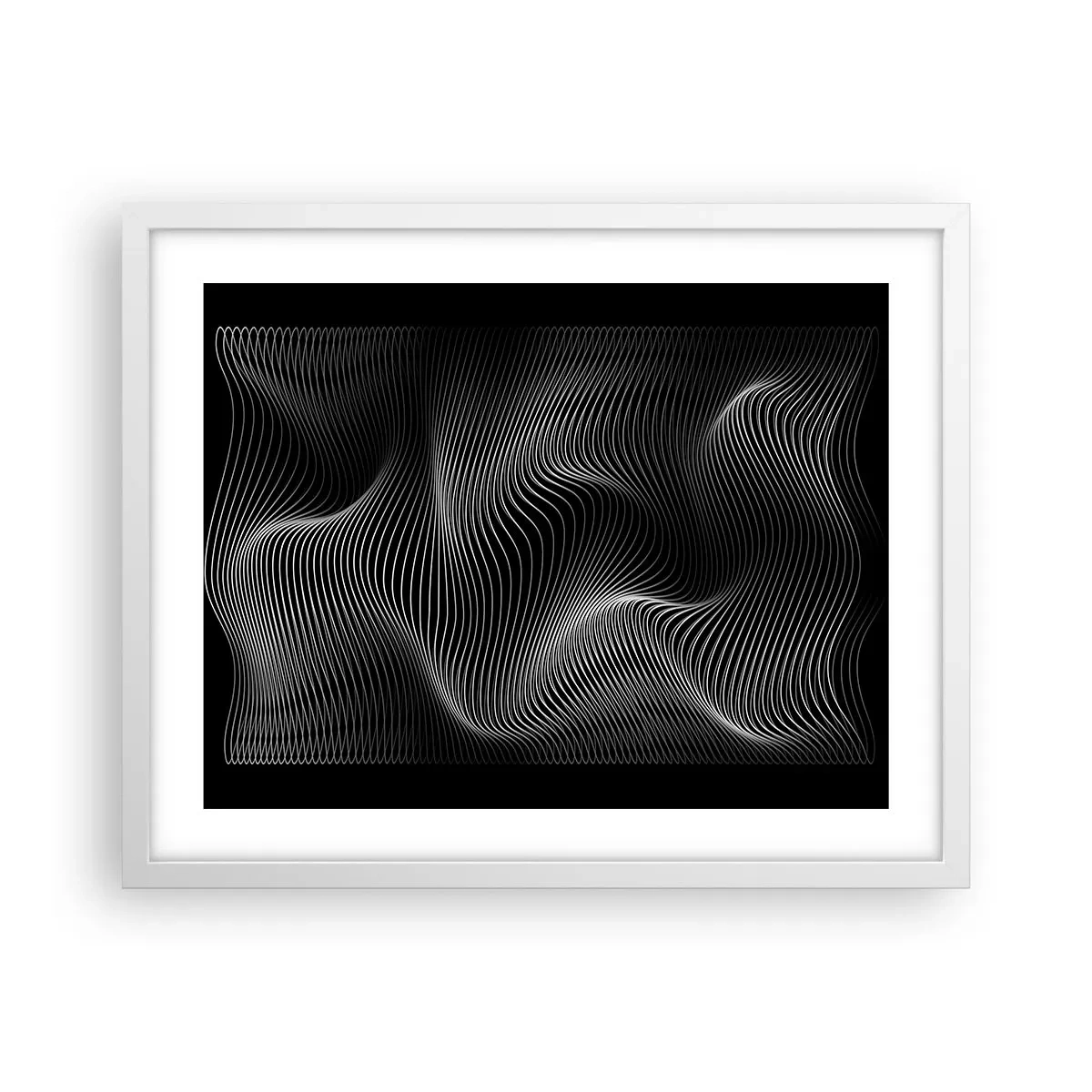 Poster in cornice bianca - La danza della luce nello spazio - 50x40 cm