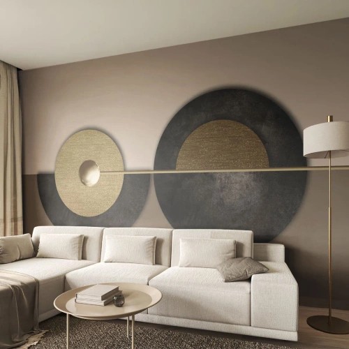 Fotomurali Premium Sand - Variazioni attorno al cerchio - Ruote, Astrazione, Art Deco - 450x315 cm