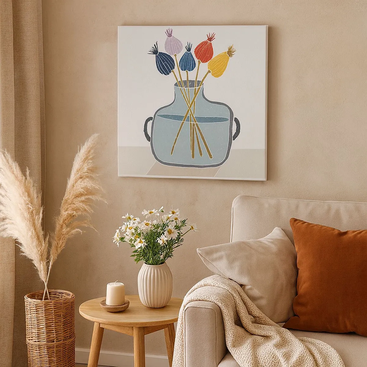 Quadro su tela - Stampe su Tela - Il silenzio dei papaveri - 30x30 cm