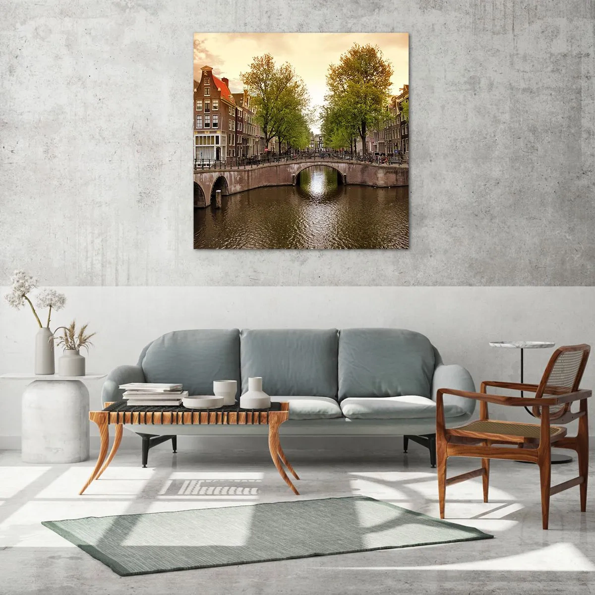 Quadro su vetro - In barca o in bicicletta? - 30x30 cm