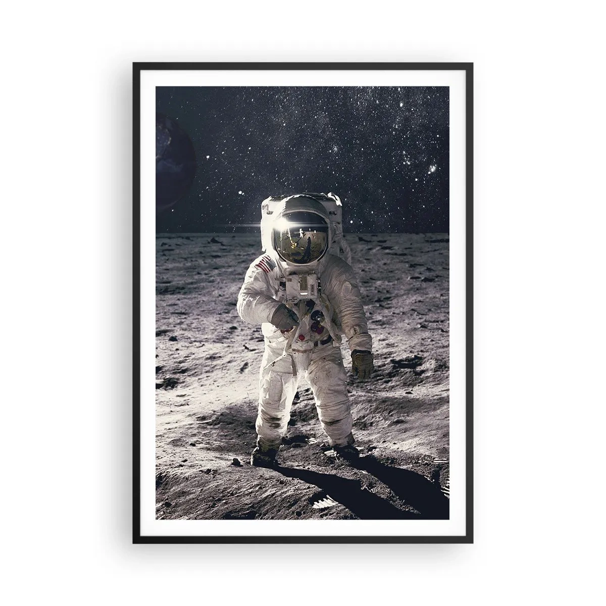 Poster in cornice nera - Saluti dalla luna - 70x100 cm