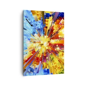 Quadro su tela - Stampe su Tela - Un'esplosione dinamica di colori e luci - 70x100cm - In medias res - Decorazione murale moderna per soggiorno e camera da letto ARTTOR