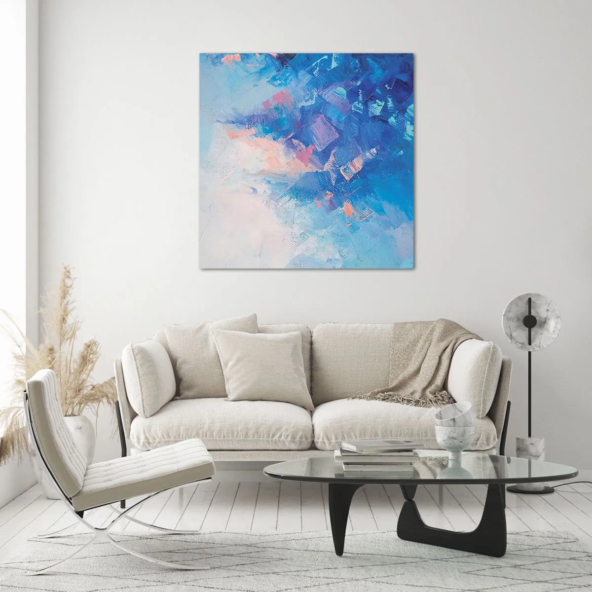 Quadro su vetro - Astrazione invernale - 40x40 cm