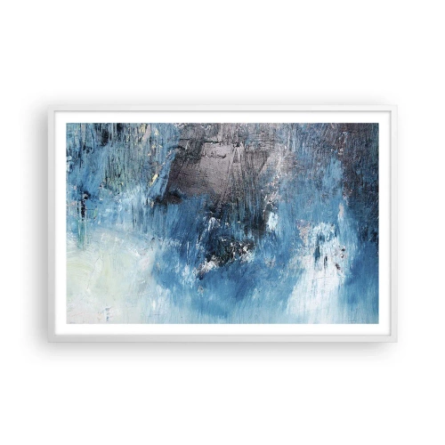Poster in cornice bianca - Rapsodia blu - 91x61 cm