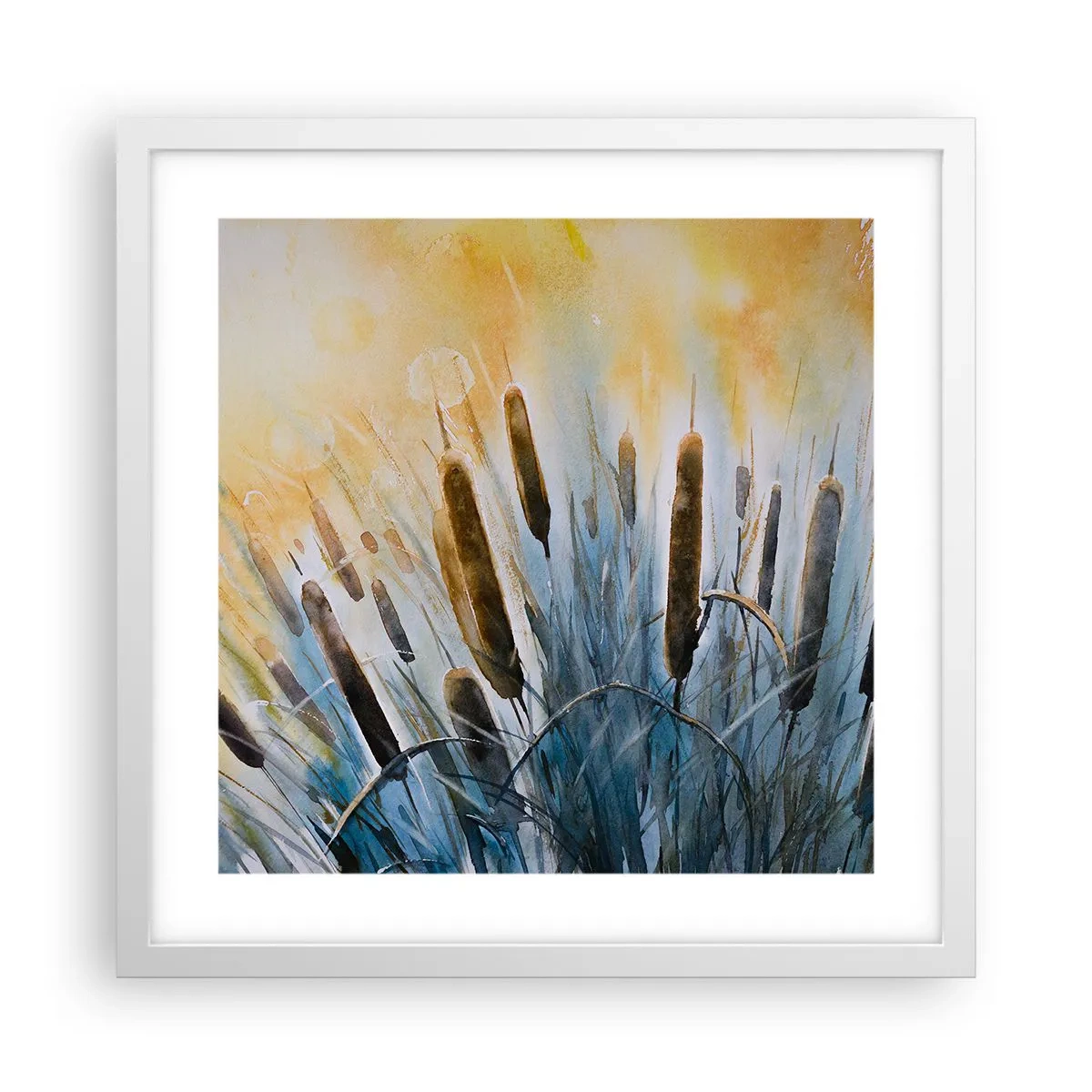 Poster in cornice bianca - Fresco dell'acqua, calore del sole - 40x40 cm