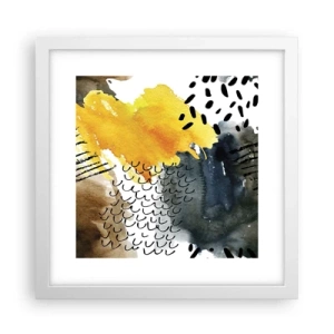 Poster in cornice bianca - L'incontro degli elementi - 30x30 cm