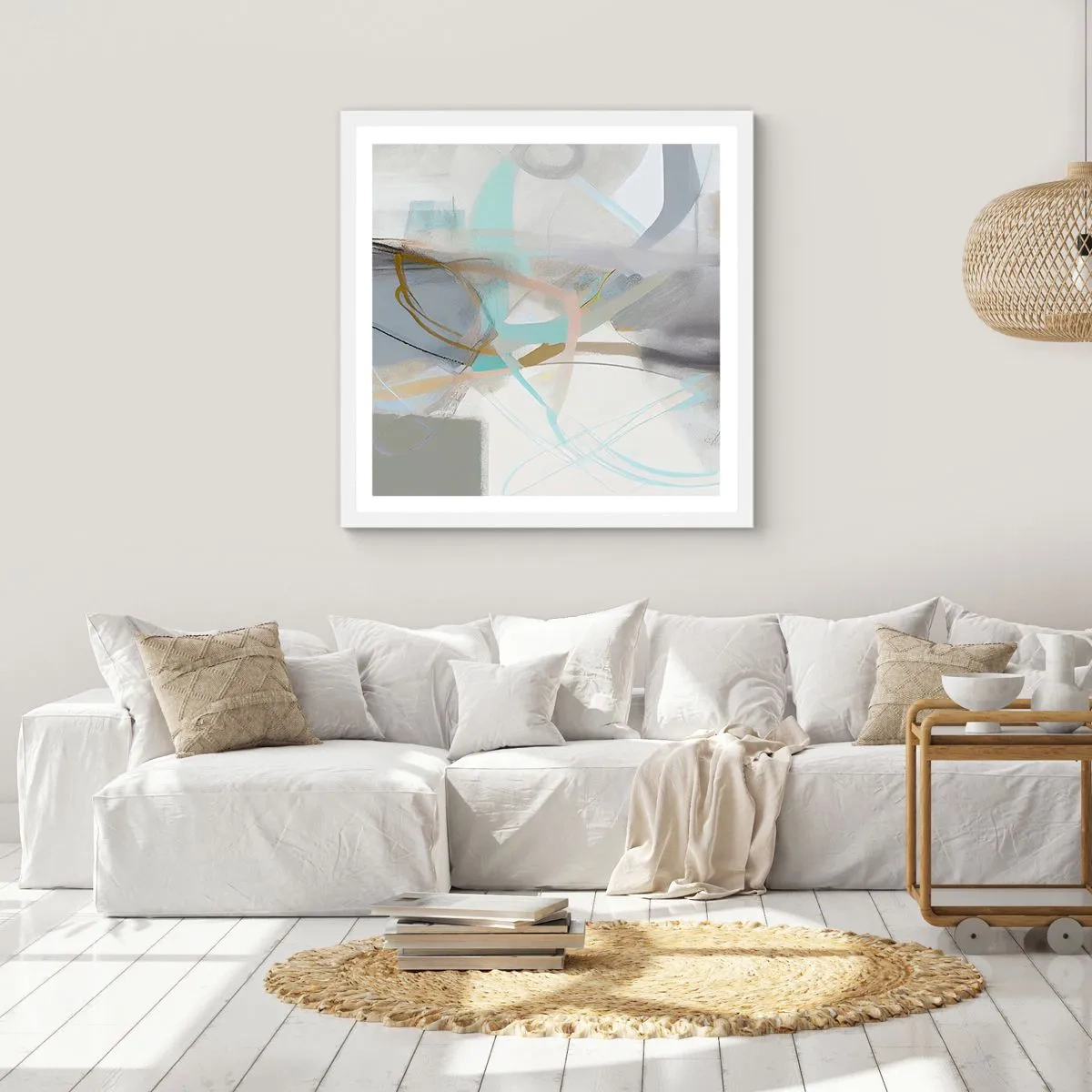 Poster in cornice bianca - Astrazione nebulosa - 50x50 cm