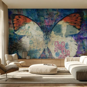 Fotomurali Premium Sand - Farfalla in stile artistico e astratto - 100x70cm - Delicata fragilità - Decorazione murale moderna per soggiorno e camera da letto ARTTOR