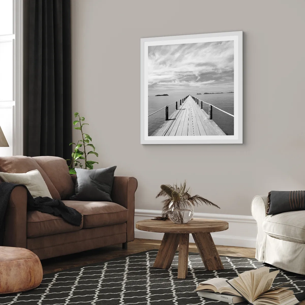 Poster in cornice bianca - Forse un viaggio... - 30x30 cm