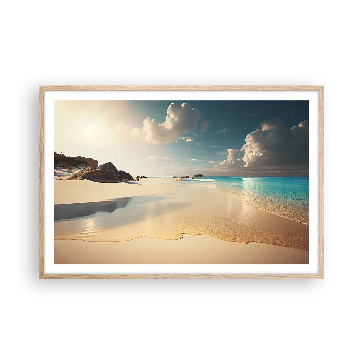 Poster in cornice rovere chiaro - Giornata ideale - 91x61 cm