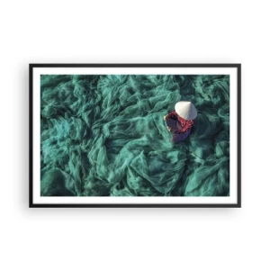 Poster in cornice nera - Nel mare di reti - 91x61 cm