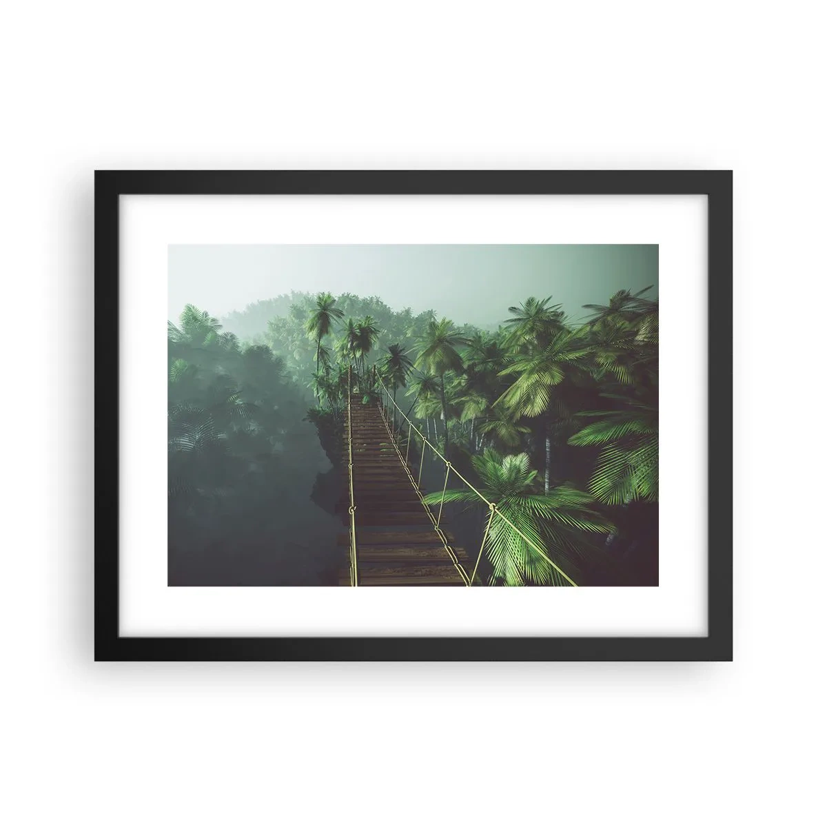 Poster in cornice nera - Nel vortice del verde - 40x30 cm