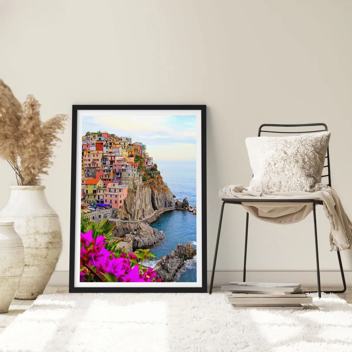Poster in cornice nera - La città che ride - 30x40 cm
