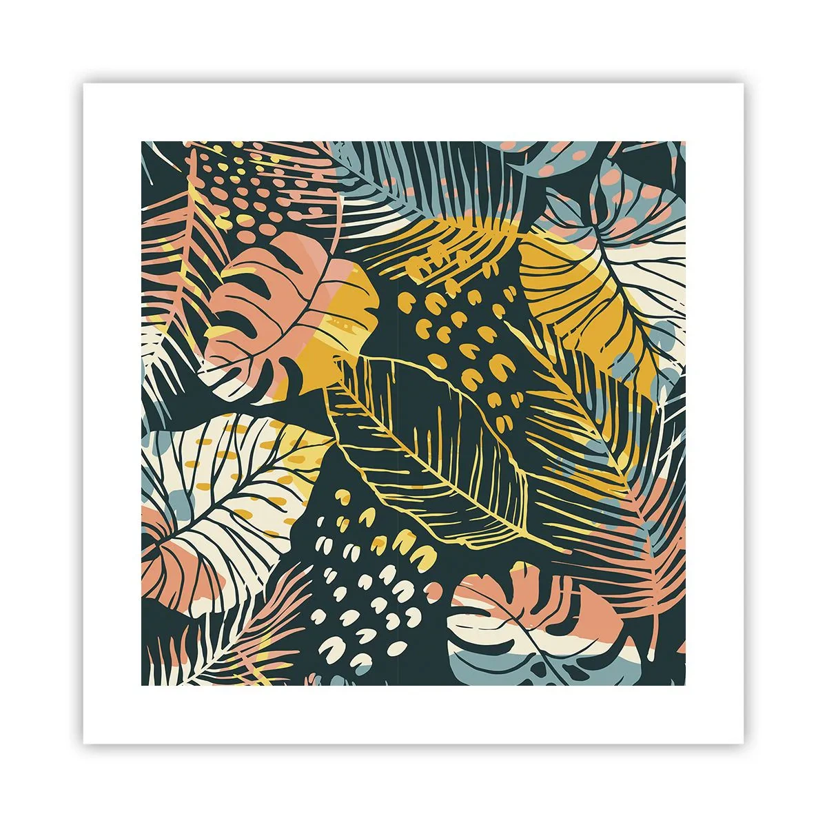 Poster - Fantasia di foglie - 40x40 cm