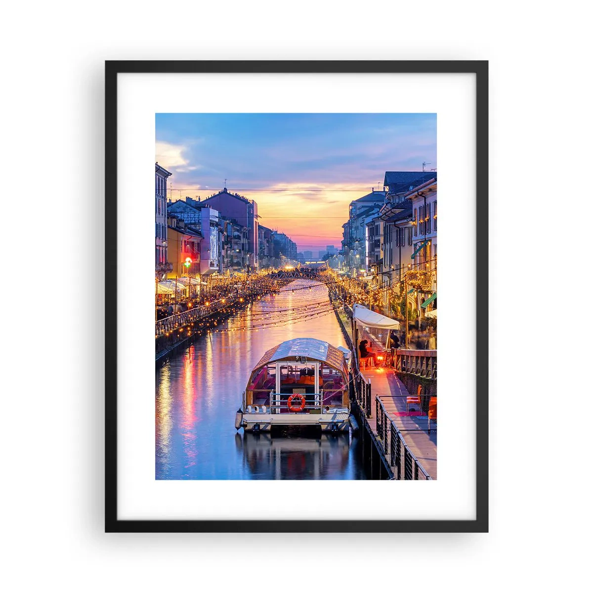 Poster in cornice nera - Sera di luce e di divertimento - 40x50 cm