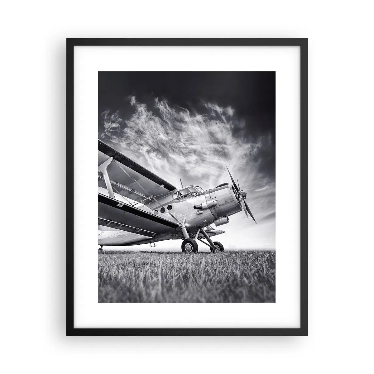 Poster in cornice nera - Giramondo alato  - 40x50 cm