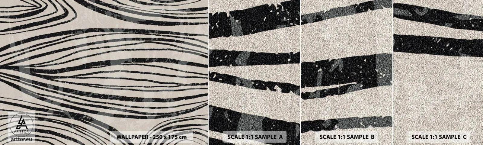 Campione di Fotomurale Adesivo Deluxe Sticker - Una palude di linee - Astrazione, Linee, Moderno - 100x30 cm