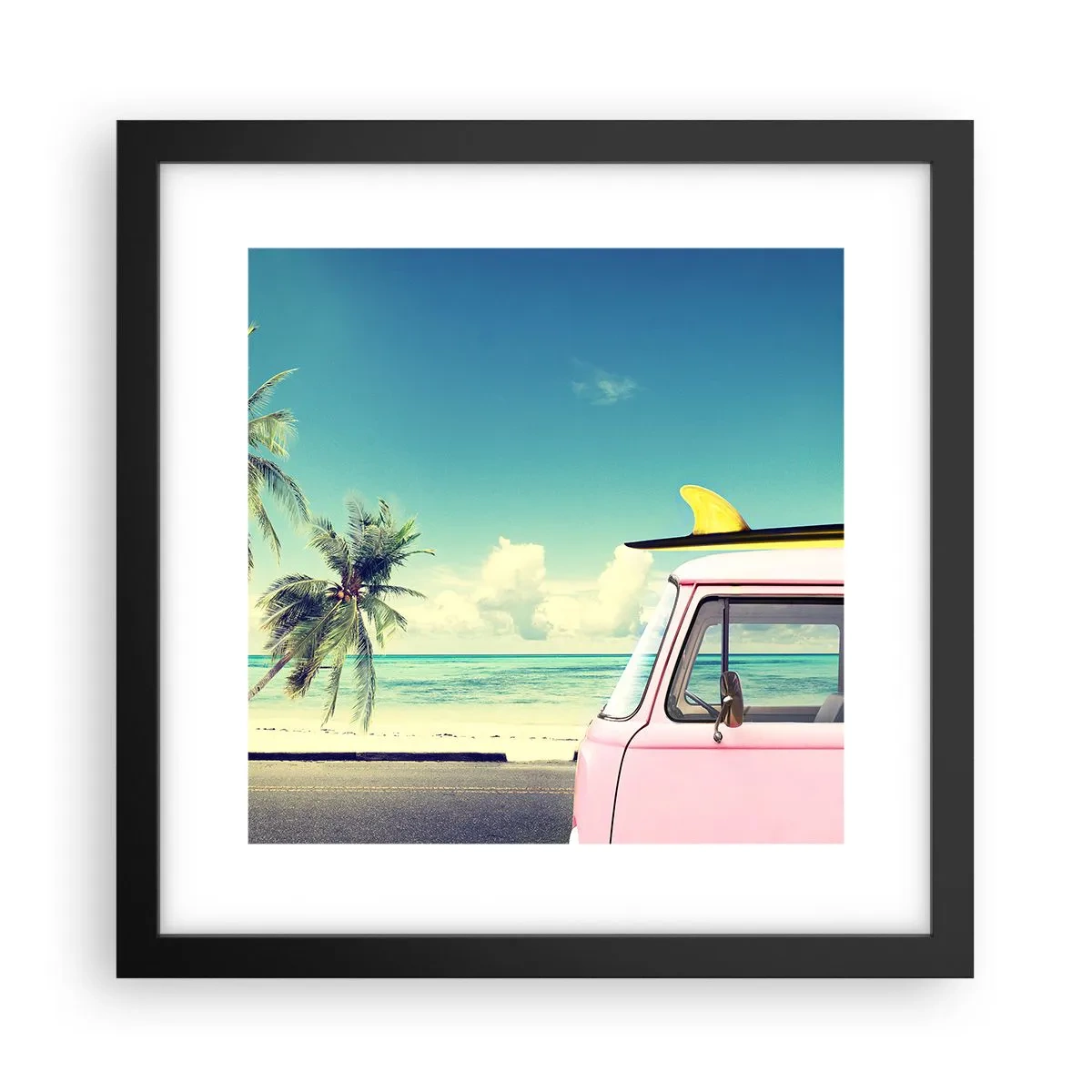Poster in cornice nera - Tempo di vacanze - 30x30 cm
