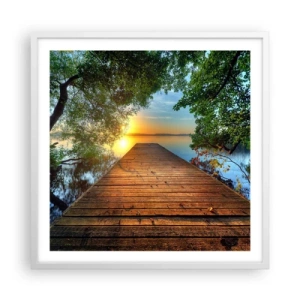 Poster in cornice bianca - Non avere fretta, siediti - 60x60 cm