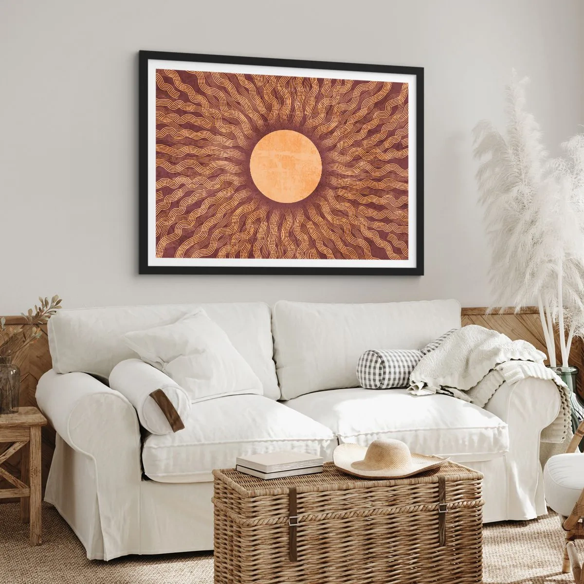 Poster in cornice nera - L'icona del sole - 91x61 cm