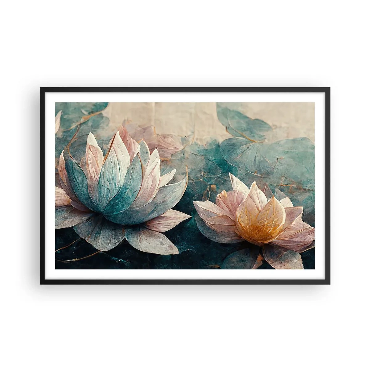 Poster in cornice nera - Le stelle del lago - 91x61 cm