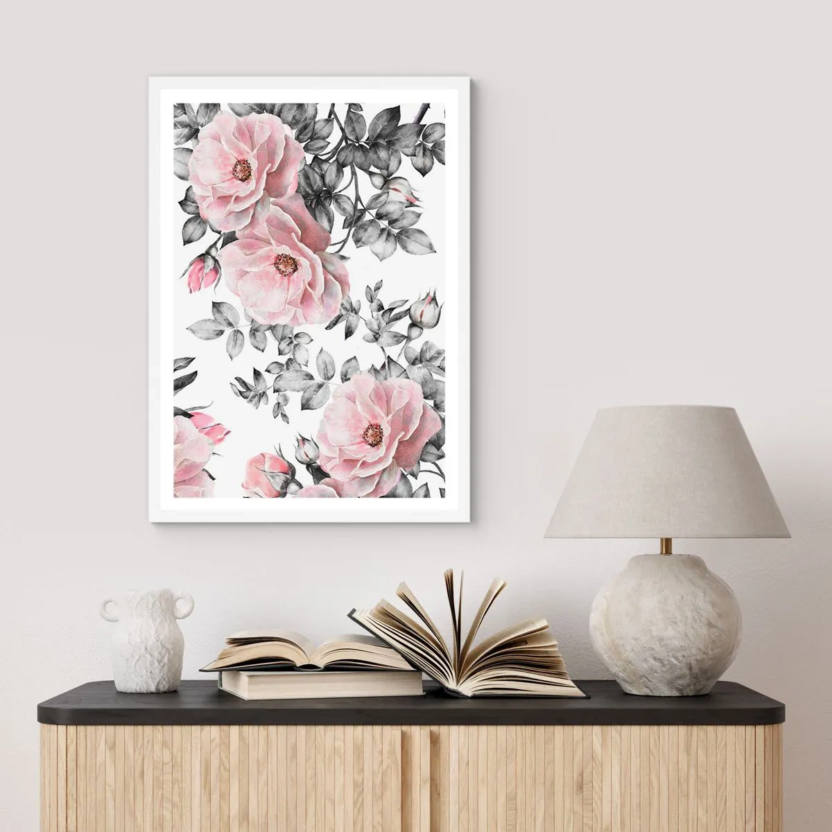Poster in cornice bianca - Perdersi tra le rose - 30x40 cm