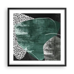 Poster in cornice nera - Astrazione colorata con petalo d'oro - 50x50 cm