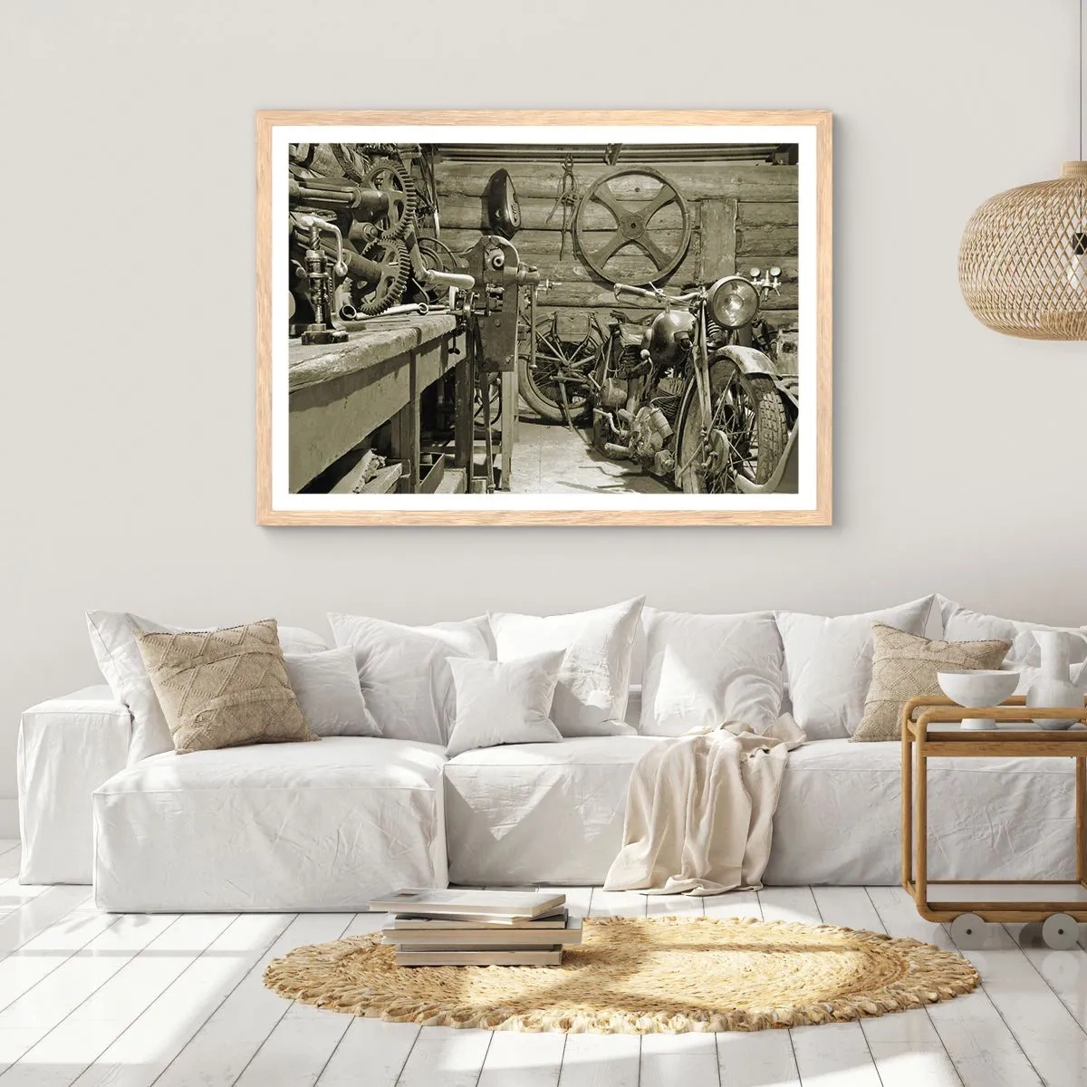 Poster in cornice rovere chiaro - Nel capanno di zio Alfredo - 40x30 cm