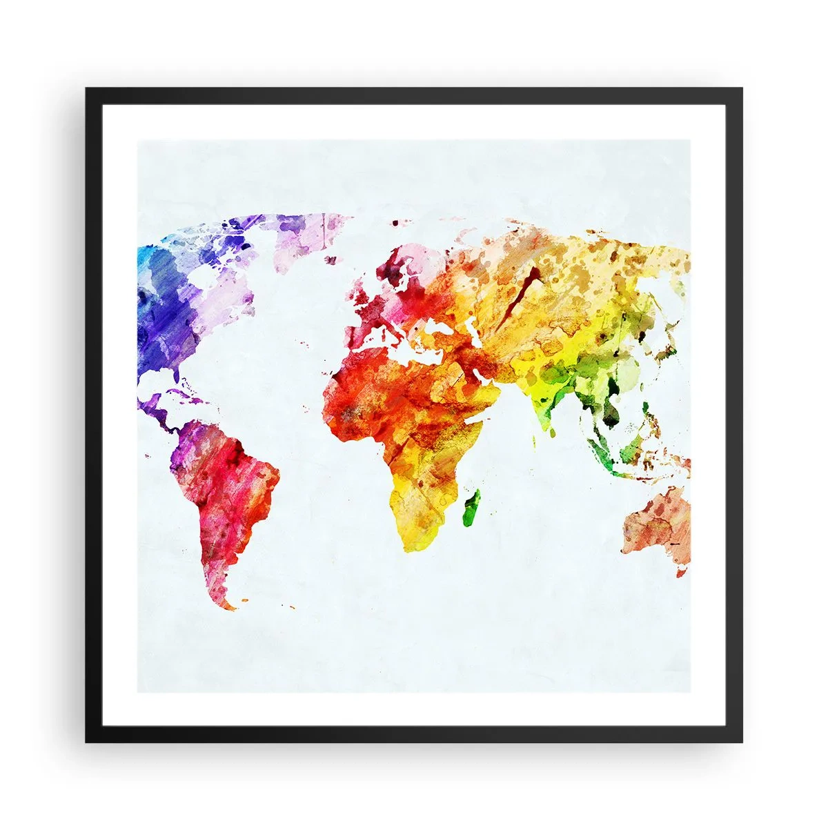 Poster in cornice nera - Tutti i colori del mondo - 60x60 cm
