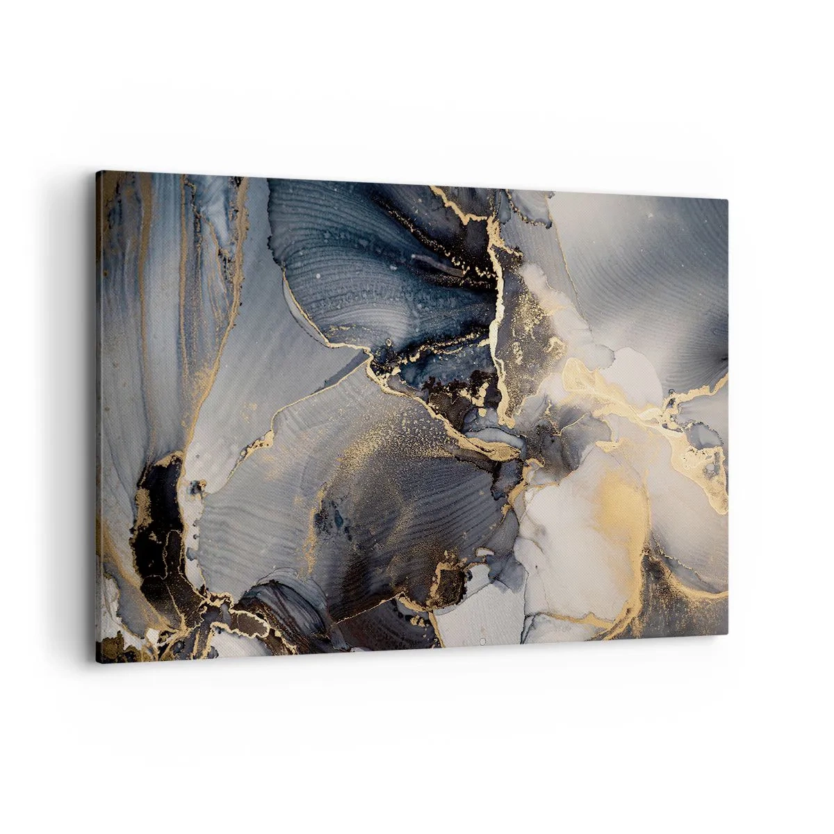 Quadro su tela - Stampe su Tela - Astratto oro e grigio su tela - 120x80cm - Vita di pietra - Decorazione murale moderna per soggiorno e camera da letto ARTTOR