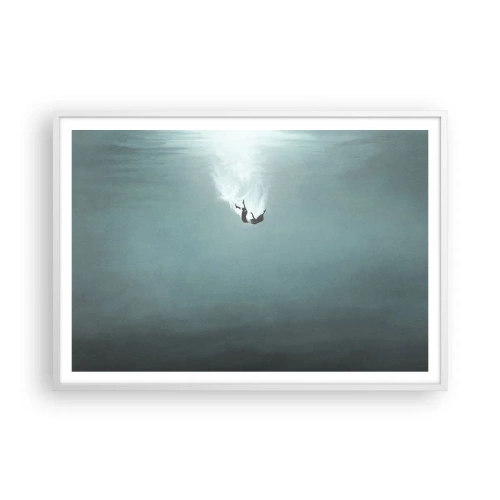 Poster in cornice bianca - Nell'abbraccio dell'oceano - 100x70 cm