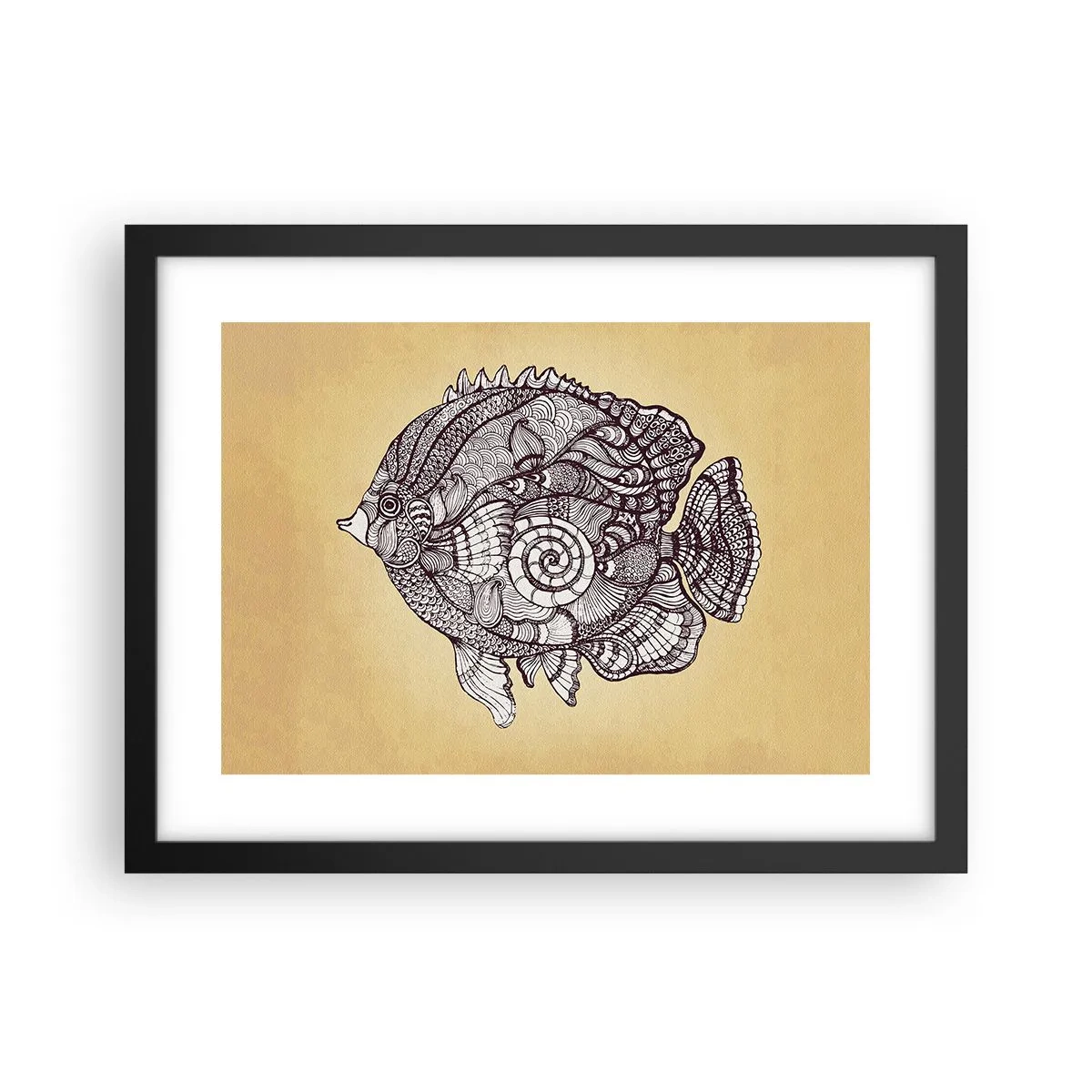 Poster in cornice nera - Decorazioni dell'oceano - 40x30 cm