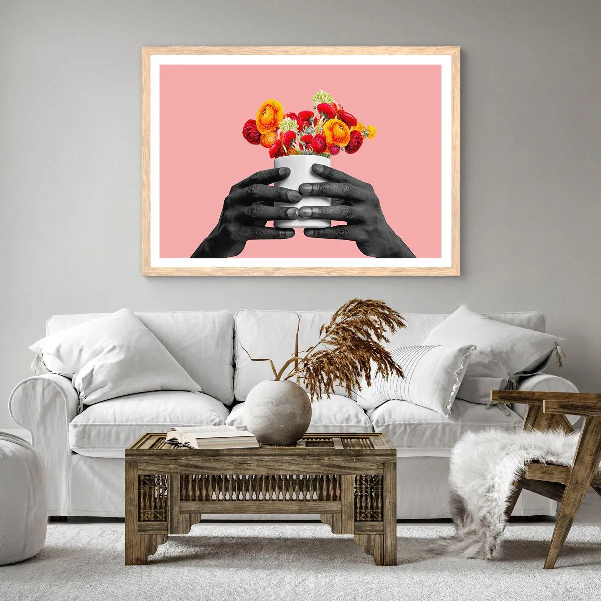 Poster in cornice rovere chiaro - Apoteosi di vita - 100x70 cm