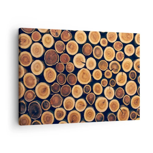 Quadro su tela - Stampe su Tela - Modello realizzato con sezioni trasversali di tronchi di legno - 70x50cm - Quanti anni mi dai? - Decorazione murale moderna per soggiorno e camera da letto ARTTOR