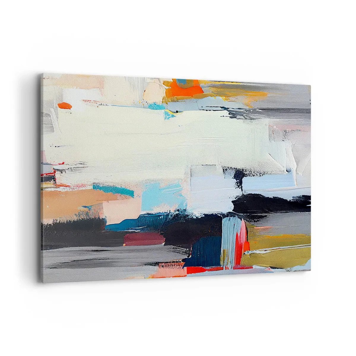 Quadro su tela - Stampe su Tela - Astrazione colorata con pennellate dinamiche - 100x70cm - C'è una logica? - Decorazione murale moderna per soggiorno e camera da letto ARTTOR