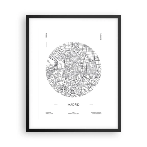 Poster in cornice nera - Anatomia di Madrid - 40x50 cm