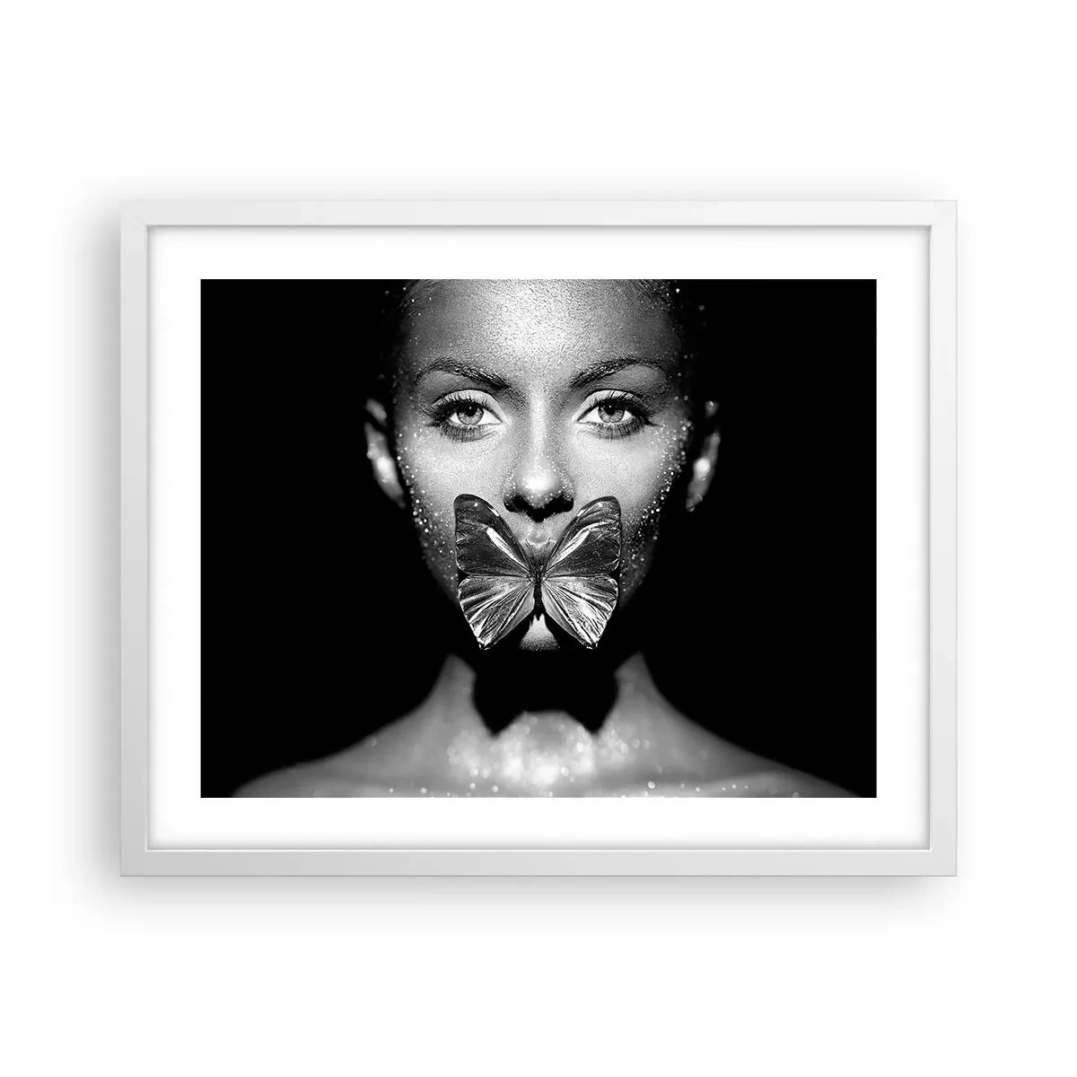 Poster in cornice bianca - Il bacio delle farfalle - 50x40 cm