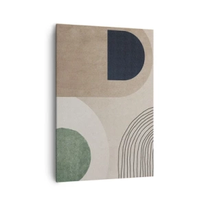 Quadro su tela - Stampe su Tela - Forme geometriche nei toni del beige e del verde - 70x100cm - La mitezza dell'ovale - Decorazione murale moderna per soggiorno e camera da letto ARTTOR