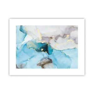 Poster - Studio di incontro tra grigio e turchese - 40x30 cm