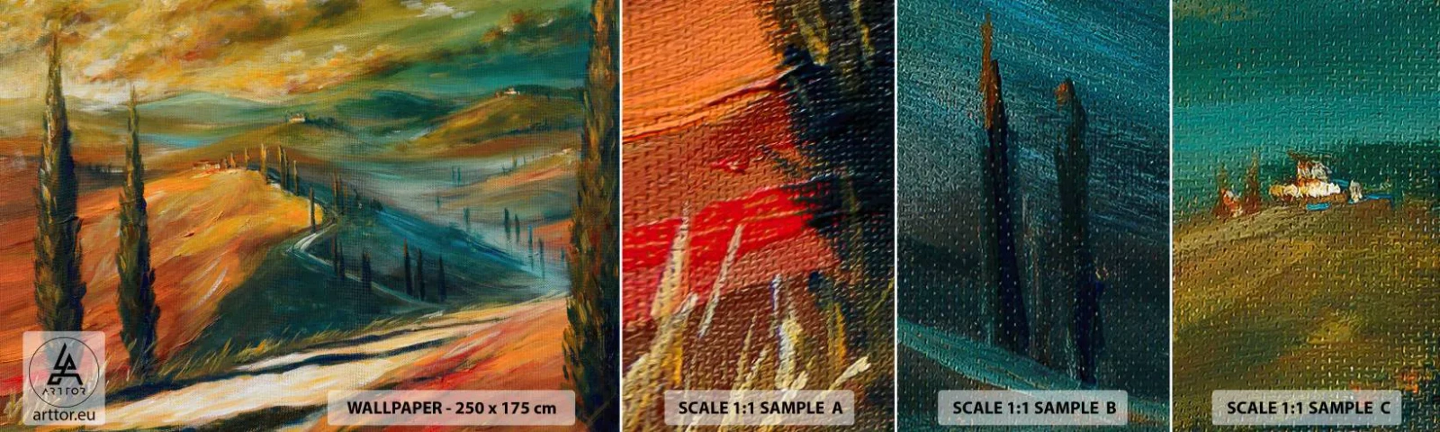 Campione di Fotomurale Adesivo Deluxe Sticker - Paesaggio toscano - Paesaggio, Toscana, Viaggi - 100x30 cm